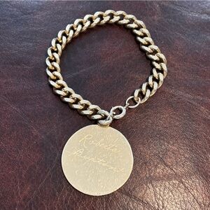 Vintage hefty personalized coin bracelet